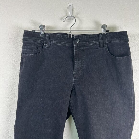 Additions by Chicos Jeans Womens Size L 2 Black Cropped Denim Stretch Casual - Picture 3 of 13